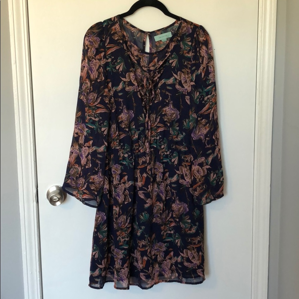 Floral Flowy Long Sleeved Camilla Tree Dress, Large, Purple